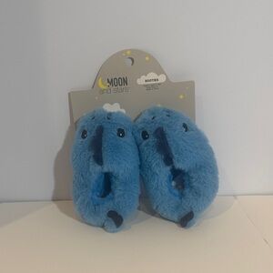 Moon And Stars Baby's 6-18M Blue Dinosaur Booties Slip On Shoe Size 0-4